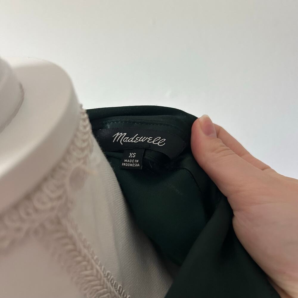 Madewell Silky Rich Green Viscose Longsleeve Button Up Blouse Size XS - Picture 4 of 5